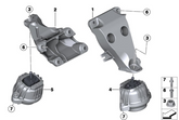 Front Engine Support Motor Mount Set Compatible With BMW 3 Series E90 & X1 E84  Engine Support Motor Mount Left 22116768851 & Right 22116768852